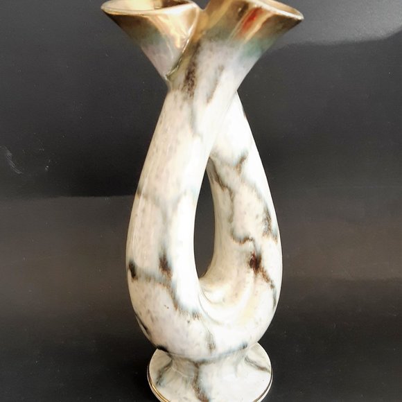 COPY - VTG Pottery MCM Germany Twin Vase Double Neck Keramic Retro Bud Flower V… - Picture 5 of 10